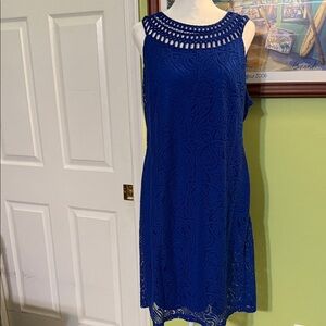 Elegant Blue Lace Dress